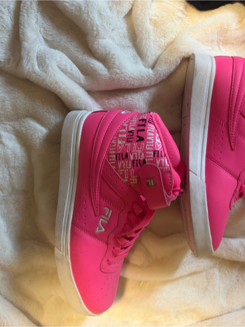 FILA Women's Hot Pink High-Top Sneakers
